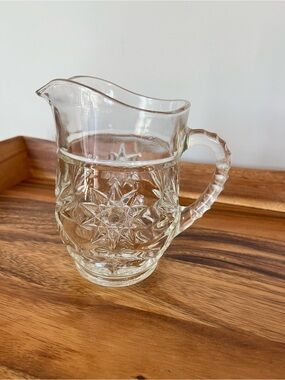 Vintage Anchor Hocking Small Pitcher. Starburst Pattern